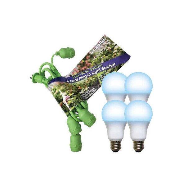 LED Grow Light Cord System 4 Socket & LED Blue Spectrum Grow Light Kit