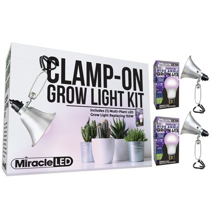 Miracle Led Wide Angle LED Clamp-On Grow Light,PK2 601319