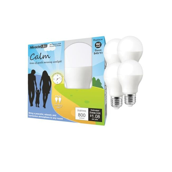 Nature's Vibe Calm Soothing Morning Daylight LED Light Bulb,PK4