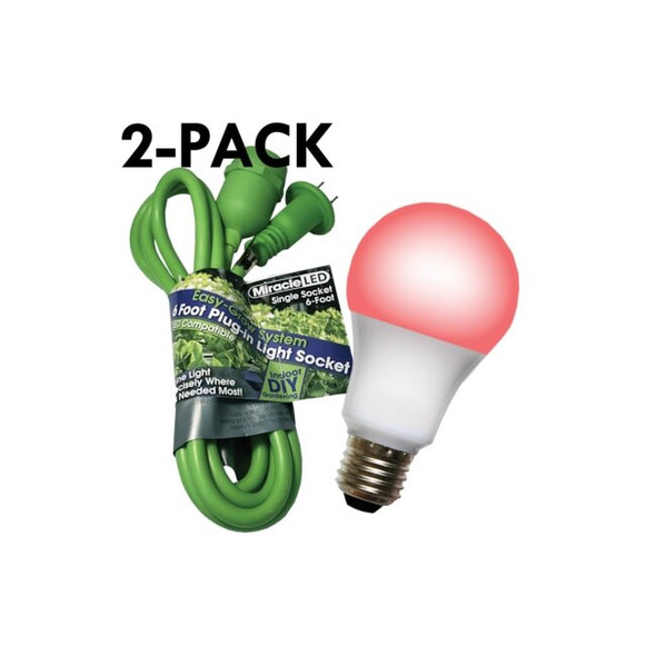 Single Socket Grow Light Cord System & LED Red Grow Light 4 Pcs Kit,PK2