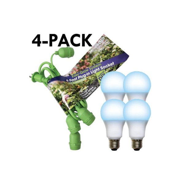 LED Grow Light Cord System 4 Socket & LED Blue Grow Kit Light 20 Pcs Kit, PK4