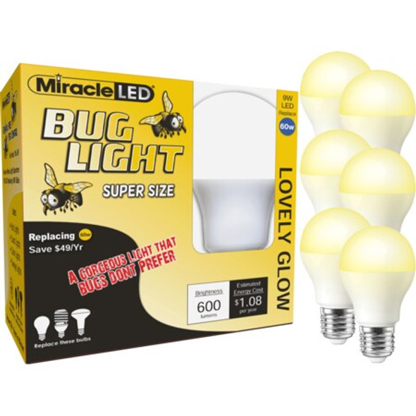 Miracle Led Bug Light Lovely Glow Yellow Amber,PK6 602175