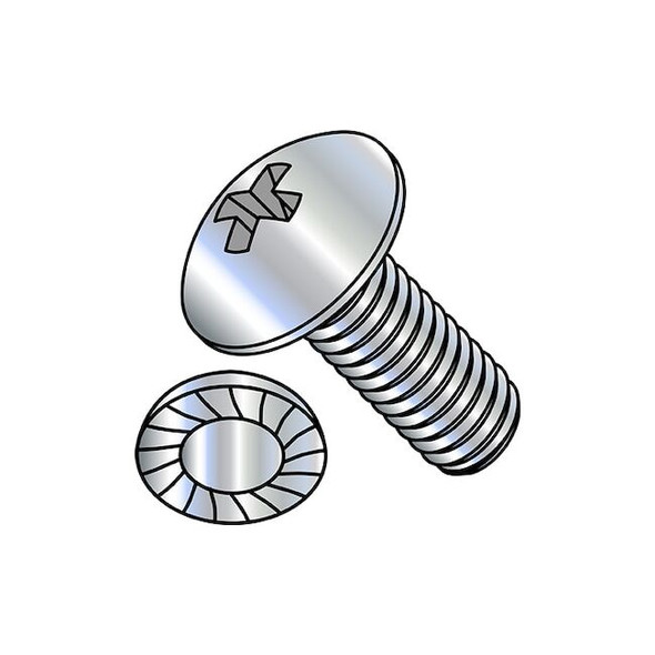 1/4"-20 x 1/2 in Phillips Truss Machine Screw, Zinc Plated Steel, 3000 PK