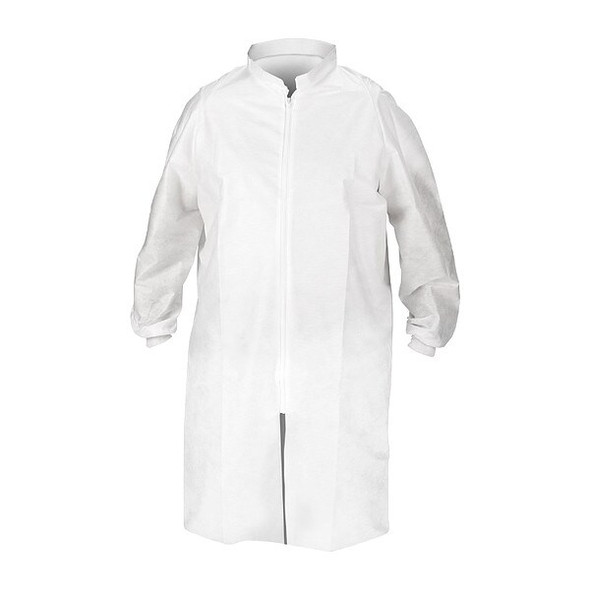 Kimtech Kimtech A8 Lab Coat, SMS, Zipper Closure, White, 2XL, 25 PK 51935