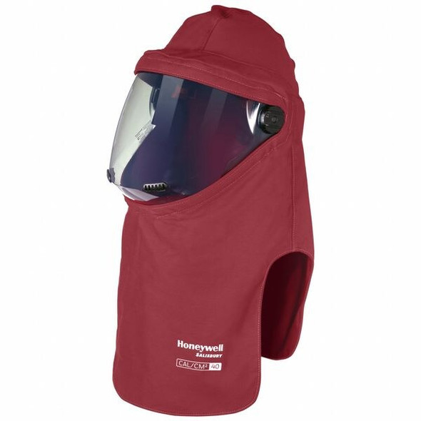 Arc Flash Hood, 4 PPE CAT, 40 cal/sq cm, Polycarbonate Window, Red