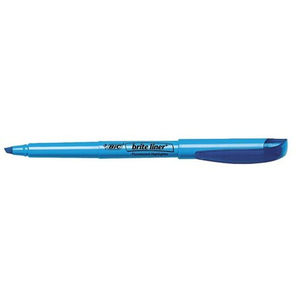 Bic Highlighter,Fluorescent Blue,PK12 BICBL11BE