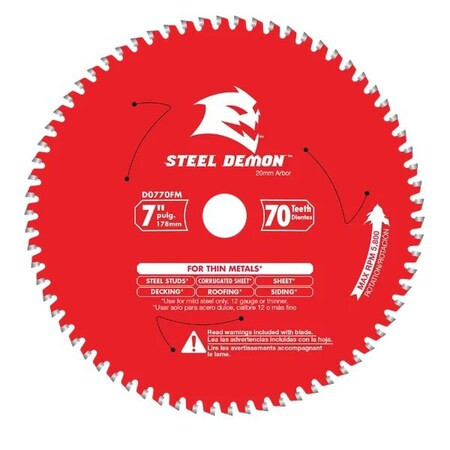 Diablo CircularSawBlade,Carbide,Dia:7.25 D0770FA