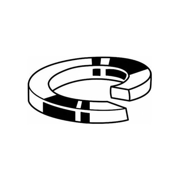 Split Lock Washer, For Screw Size 1 in Steel, Black Oxide Finish, 5 PK