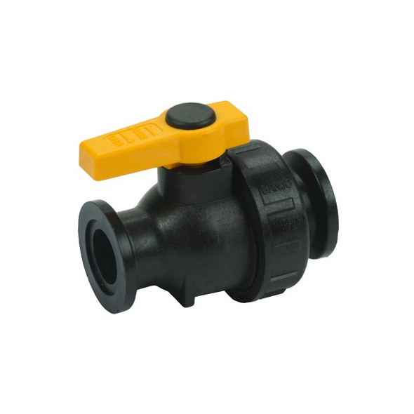 Banjo Manual 2-Way Ball Valve,Flanged,Polypro MSUV100FP
