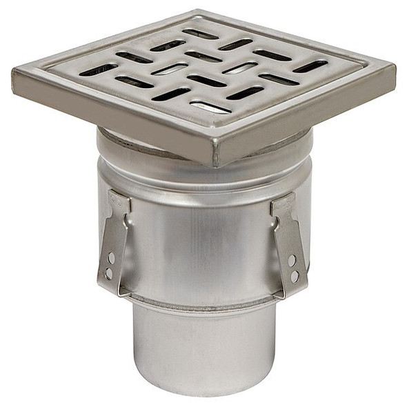 Blucher Floor Drain,9 5/8 in Body H,SS BFD-324 Blucher Floor Drain,9 5/8 in Body H,SS BFD-324