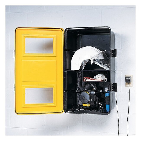 Allegro Industries Respirator Storage Cabinet,Black/Yellow 29369