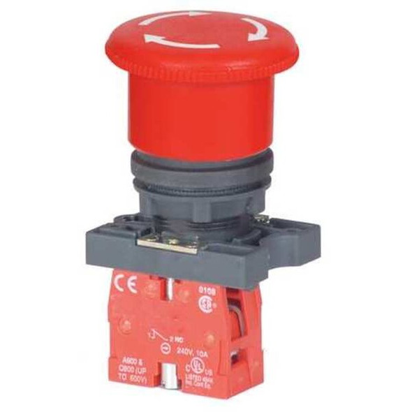 Dayton EmergencyStopPushButton,NonIllum,Red,1NC 30G252 Dayton EmergencyStopPushButton,NonIllum,Red,1NC 30G252