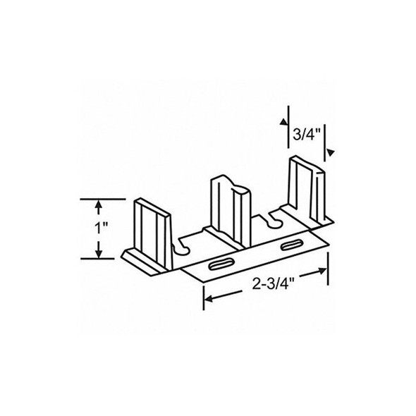 Manufacturer Varies Floor Guide, Steel, Anodized, 4"L x 1-3/8"W 8-231