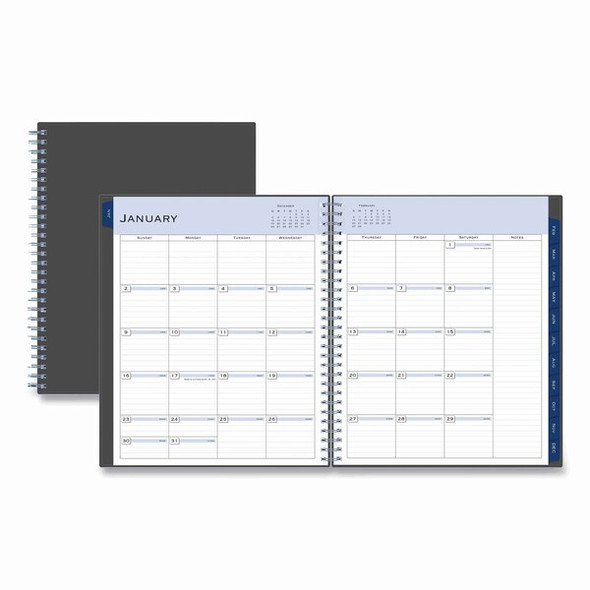 Blue Sky Passages Monthly Wirebound Planner, 10 x 8, Charcoal, 2020 100011