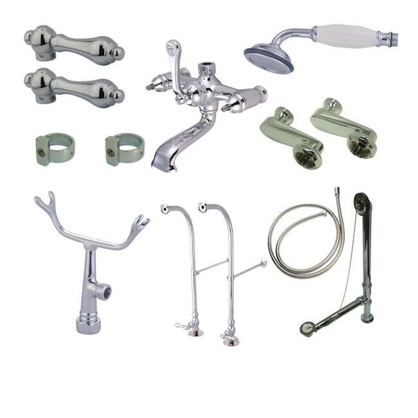 Clawfoot Tub Faucet Packages, Polished Chrome, Freestanding