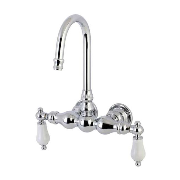Wall-Mount Clawfoot Tub Faucet, Polished Chrome, Tub Wall Mount
