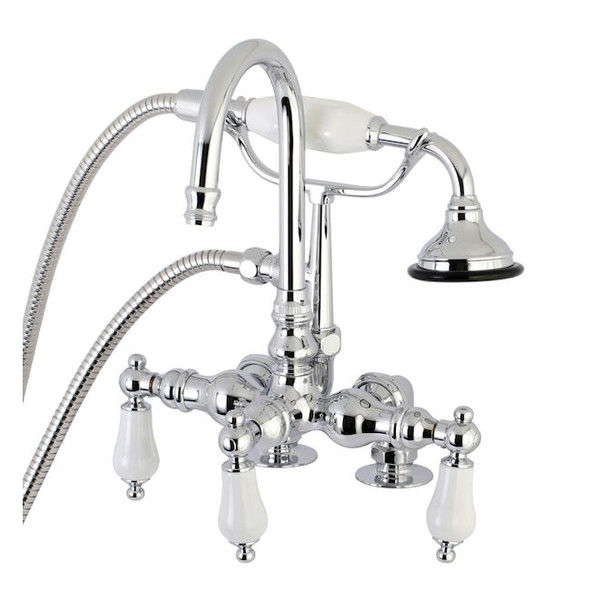 Deck-Mount Clawfoot Tub Faucet, Polished Chrome, Deck Mount