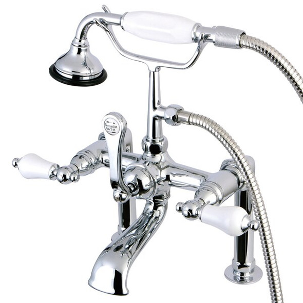 Deck-Mount Clawfoot Tub Faucet, Polished Chrome, Deck Mount