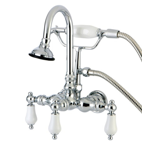 Wall-Mount Clawfoot Tub Faucet, Polished Chrome, Tub Wall Mount