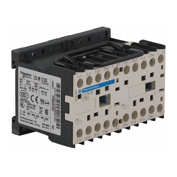 IEC Miniature Magnetic Contactor, 1NC, 24V DC, 3 P, Reversing, Screw Clamp