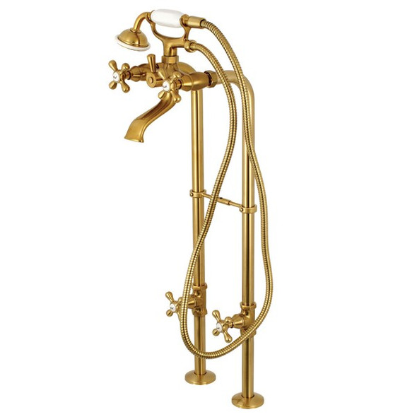Kingston Brass Freestanding Tub Faucet, 2, Freestanding, Brushed Brass CCK266K7