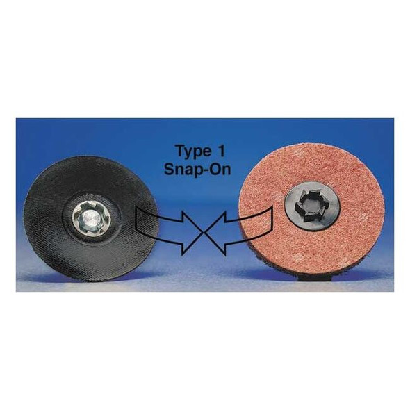 Norton Abrasives Quick Change Disc, AlO, 1in, 80G, TP, PK100 69957399754