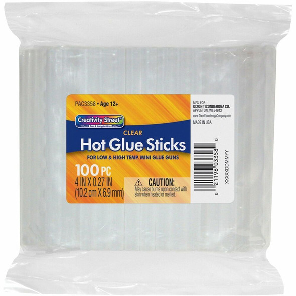 Creativity Street 5/16" Dual Temperature Glue Sticks - 4 oz - Clear - 100 / Pack