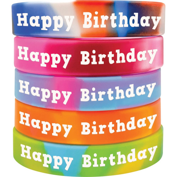 Teacher Created Resources Happy Birthday Wristbands - Multi - Silicone - 1 Set