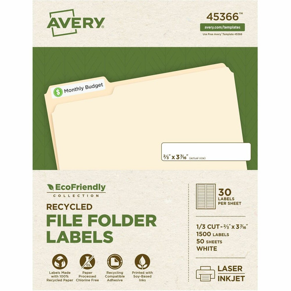 Avery&reg; EcoFriendly File Folder Label 45366