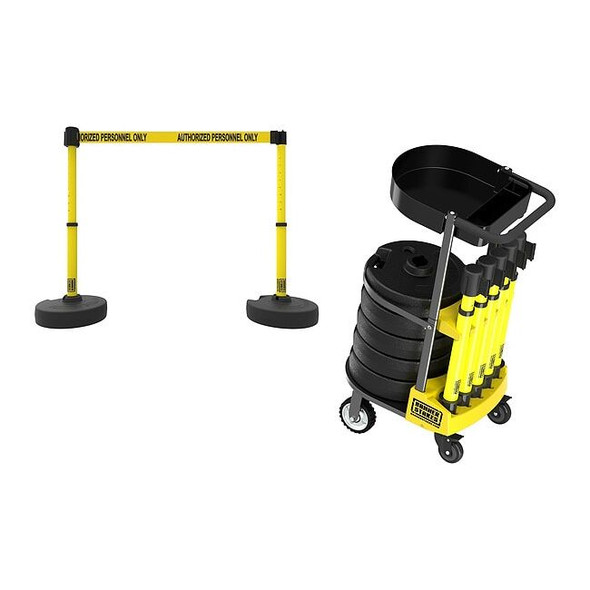 Retractable Belt Head, Yellow, 15 ft Length, Caution Do Not Enter
