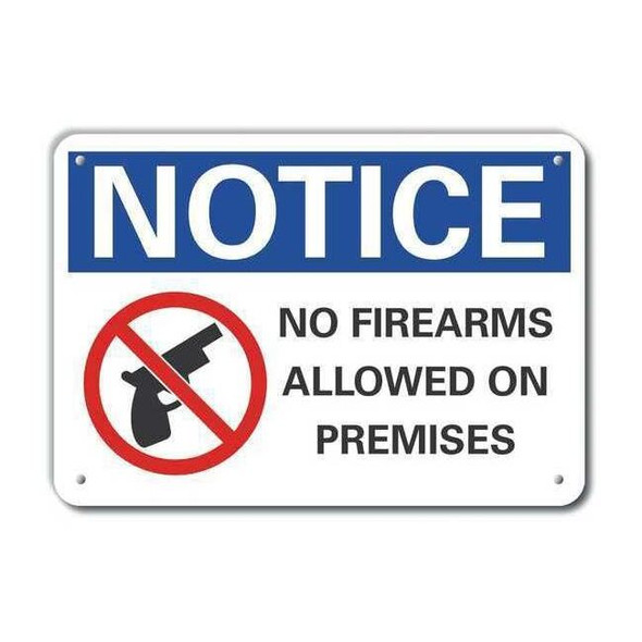 Lyle No Firearms Notice,Aluminum,14"x10", LCU5-0056-RA_14X10 LCU5-0056-RA_14X10