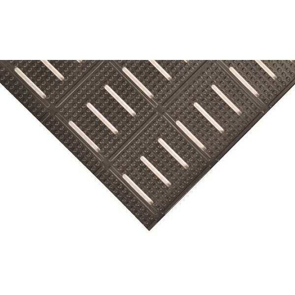 Antifatigue Mat, Nitrile Rubber, Drainage Holes, 4 ft W x 8 ft L, Black