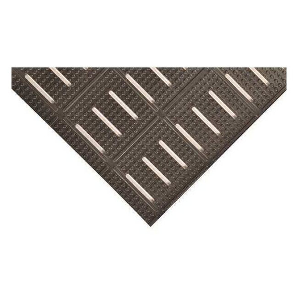 Antifatigue Mat, Nitrile Rubber, Drainage Holes, 4 ft W x 8 ft L, Black