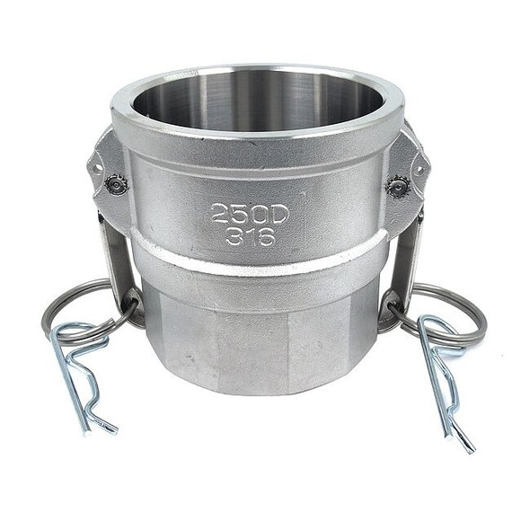 Cam and Groove Coupling, 2-1/2", 316 SS, Coupling Type: Type D