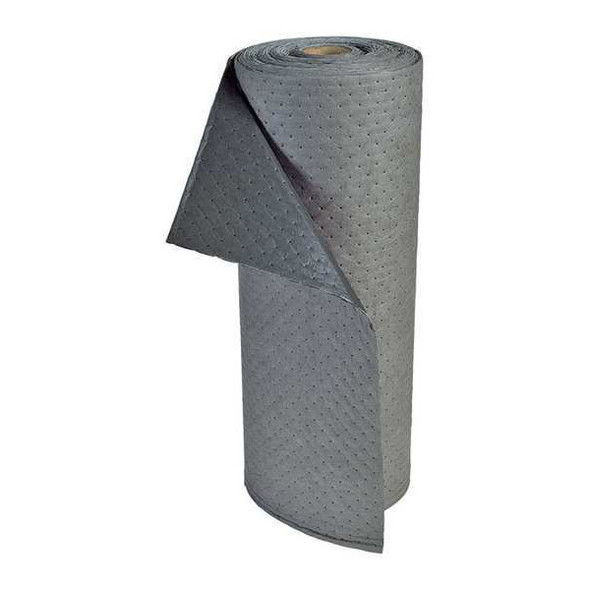 Pig Sorbent Roll, 20 gal, 31 in x 75 ft, Universal, Gray, Polypropylene MAT283