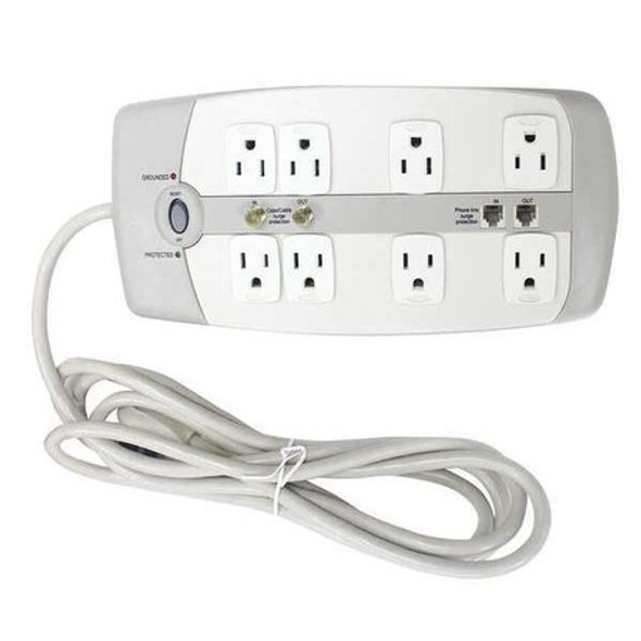 Manufacturer Varies Surge Protector Outlet Strip,White 52NY63 Manufacturer Varies Surge Protector Outlet Strip,White 52NY63