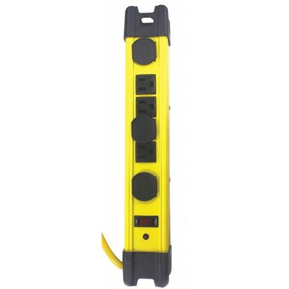 Manufacturer Varies Outlet Strip, Surge, 6 5-15R, 5-15P, 15 ft., Yellow 52NY60