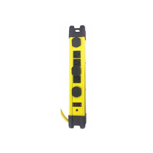 Manufacturer Varies Outlet Strip, Surge, 6 5-15R, 5-15P, 15 ft., Yellow 52NY60