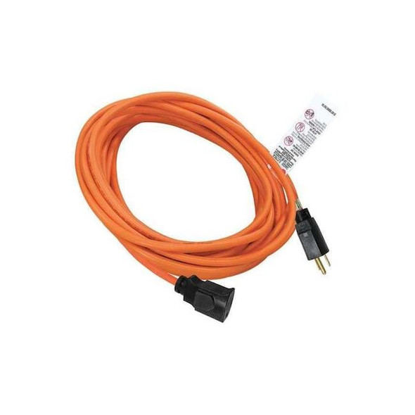 SJTW Locking Extension Cord, 16 AWG 1 Outlet, 5-15R, Orange, PVC, 5-15P, 25ft