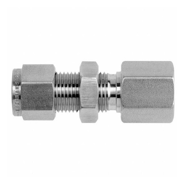 Brennan Industries Strt, SS, Comp. 1/4 in, FNPT 1/4 in N2705-LN-04-02-SS