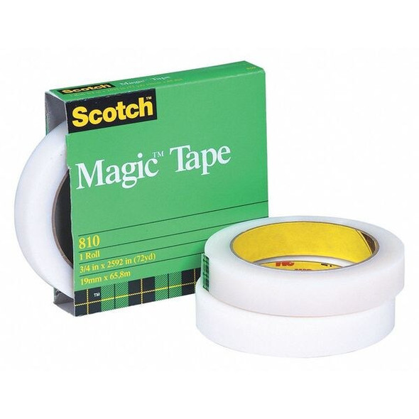 Scotch 810 Magic Tape (Permanent), 2.5 Mil, 3/4" x 36 yds., Transparent, PK12