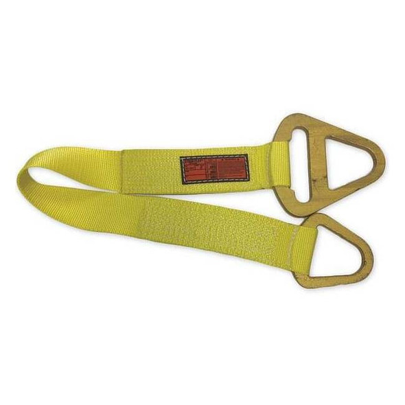 Synthetic Web Sling, Type 1, 4 ft L, 2 in W, Nylon, Yellow