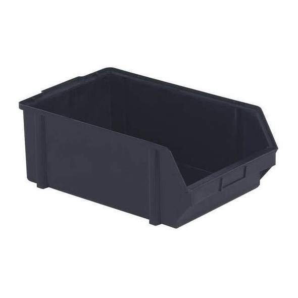 Hang & Stack Storage Bin, Plastic, Black, 7 1/8 in H, 11 5/8 in W, 18 1/2 in L