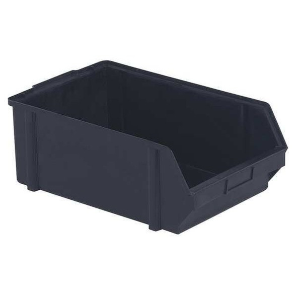 Hang & Stack Storage Bin, Plastic, Black, 7 1/8 in H, 11 5/8 in W, 18 1/2 in L