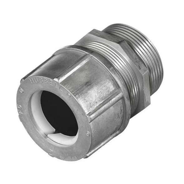 Hubbell Wiring Device-Kellems Cord Connector,1-1/2 in.,Straight,White SHC1062