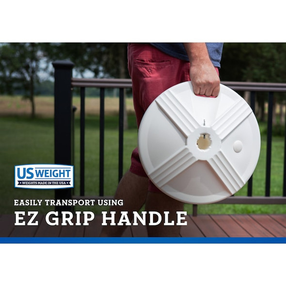 Us Weight 50 lb Umbrella Base, White FUB1W