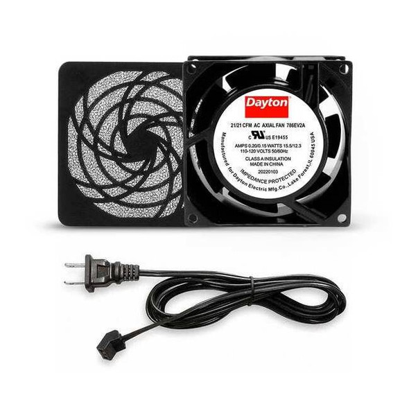 Dayton Square Axial Fan Kit, 120V AC, Cast Aluminum, 3 5/8 in W. 786EV2