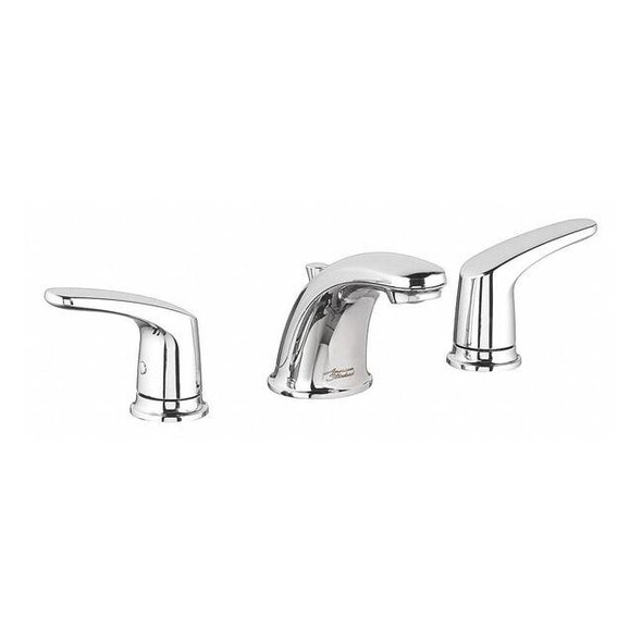 Manual Low Arc Bathroom Faucet, 8" Mount, Chrome 3 Hole