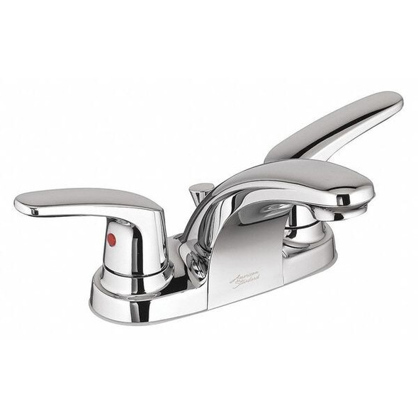 Manual Low Arc Bathroom Faucet, 4" Mount, Chrome 3 Hole