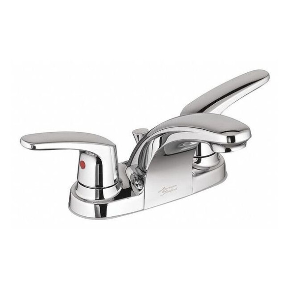Manual Low Arc Bathroom Faucet, 4" Mount, Chrome 3 Hole